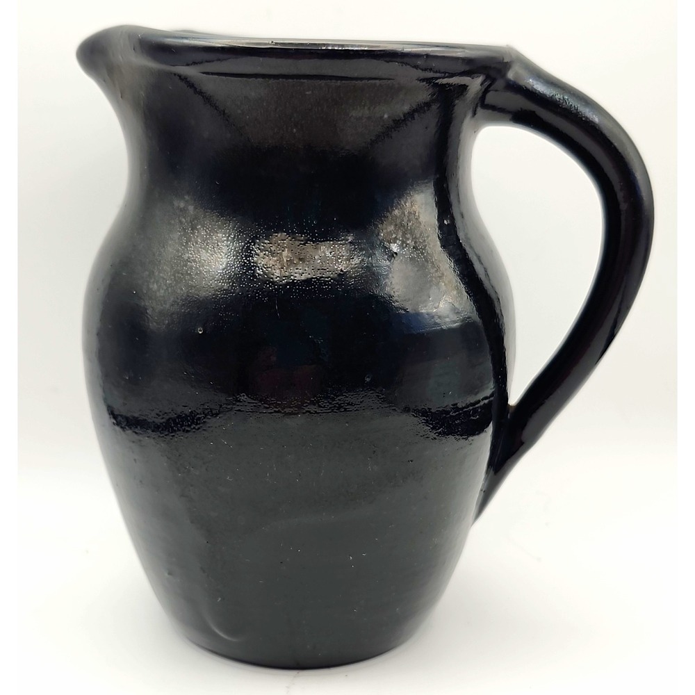 Vintage Ewenny Pottery Wales Black Glazed 5" Jug Creamer Pitcher Signed